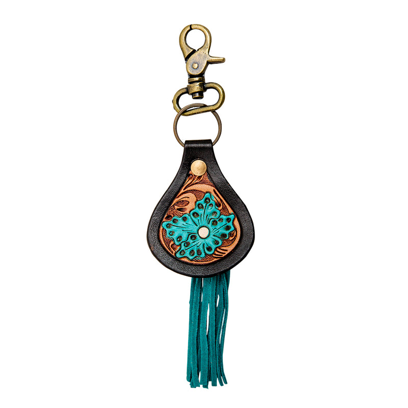 Venous Hand-Tooled Leather Keyfob