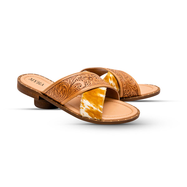 Mukluk Western Hand-Tooled Sandals