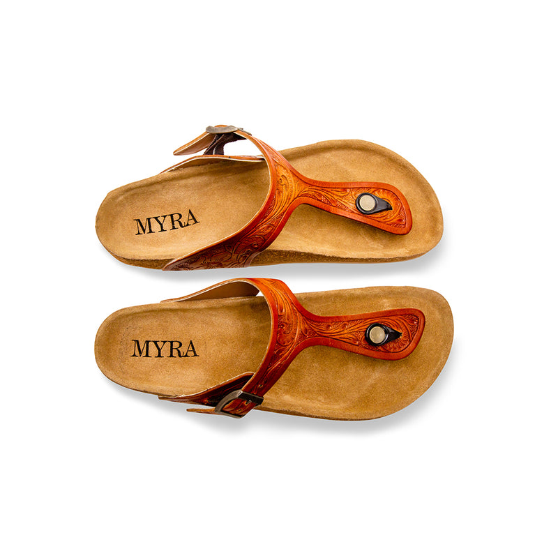 Crockler Western Hand-Tooled Sandals