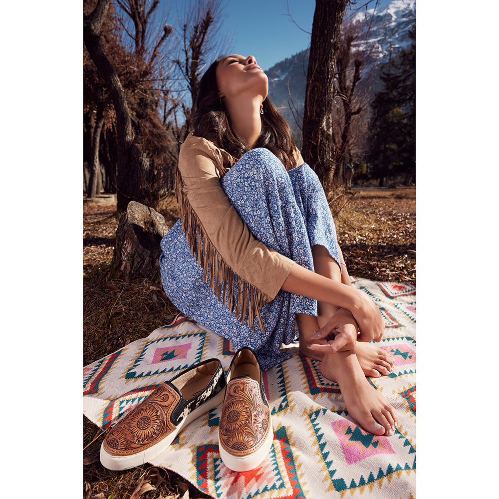 Shober Western Hand-Tooled Sneakers - MyraUSA