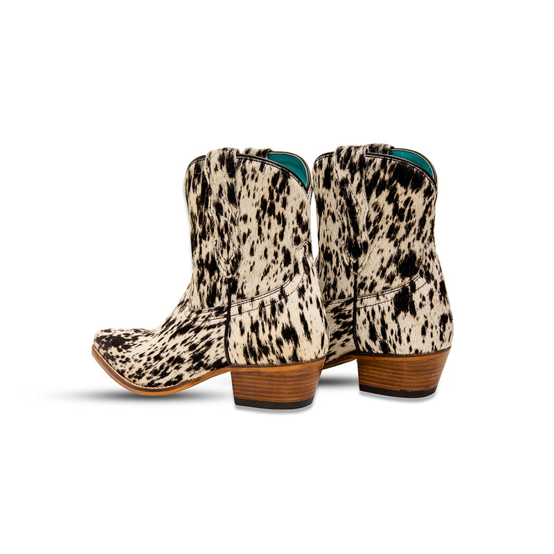 Cow Bow Western Hairon Leather Booties