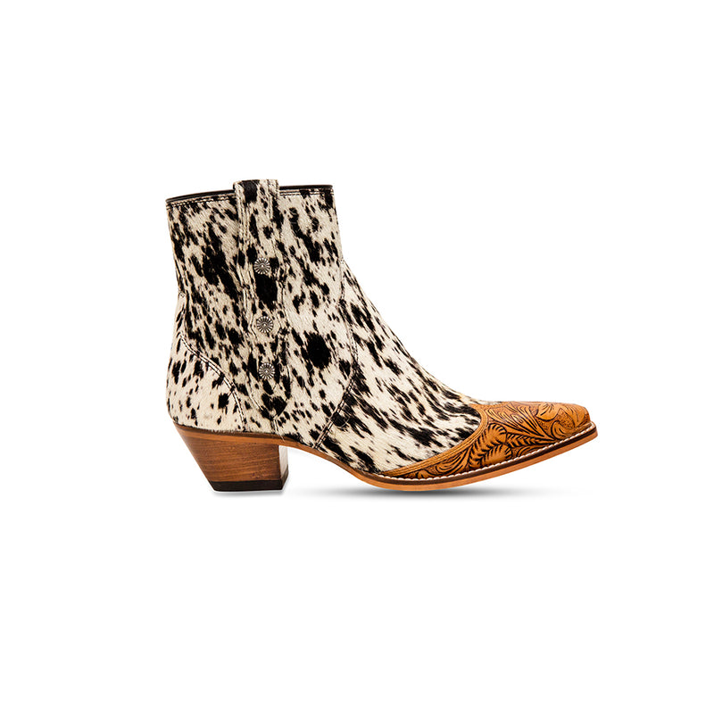 Rocker Western Hand-Tooled Booties