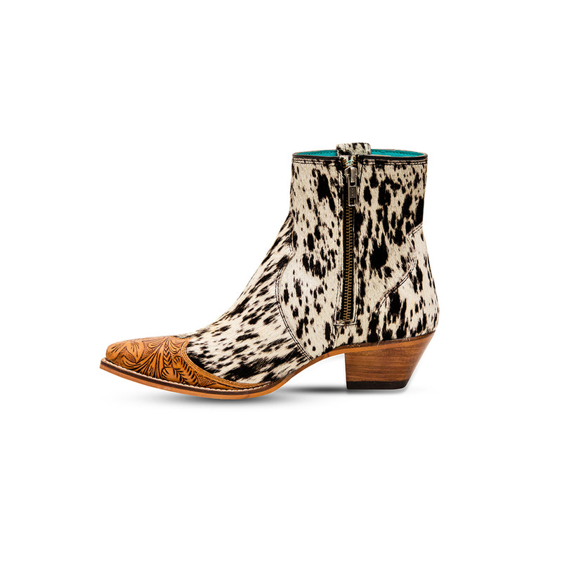 Rocker Western Hand-Tooled Booties