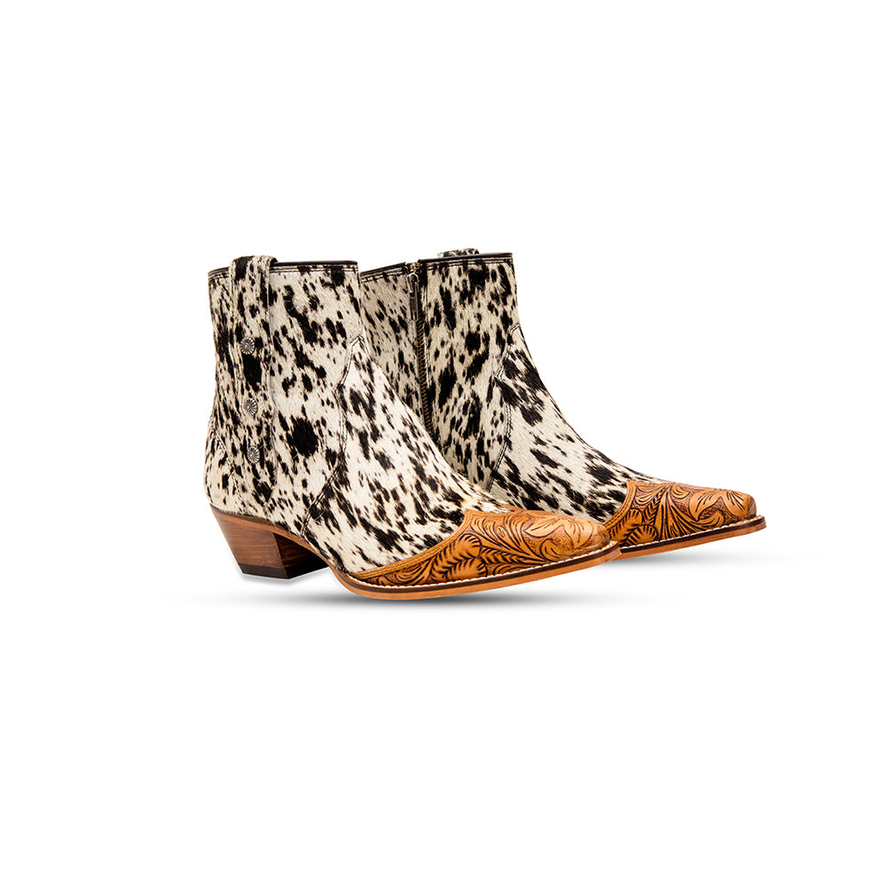 Rocker Western Hand-Tooled Booties – Myra Bags