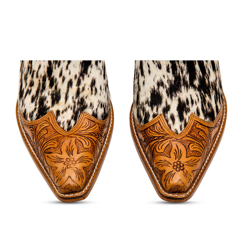 Rocker Western Hand-Tooled Booties