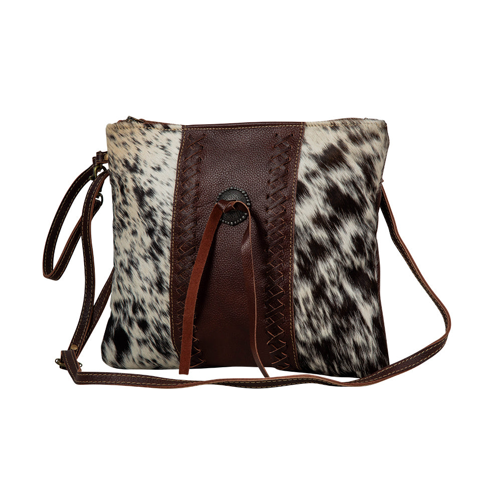 Rosalinda Cross Stitched Leather & Hairon Bag - Myra USA