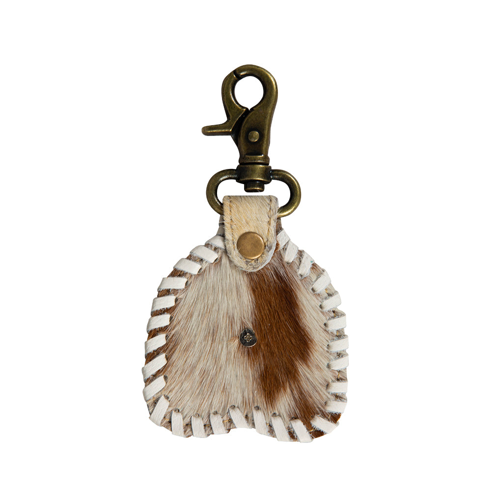 Barstow Stitched Hairon Hide Key Fob - Myra USA