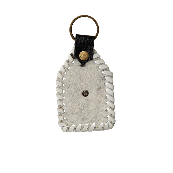Crystal Rock Stitched Hairon Hide Key Fob