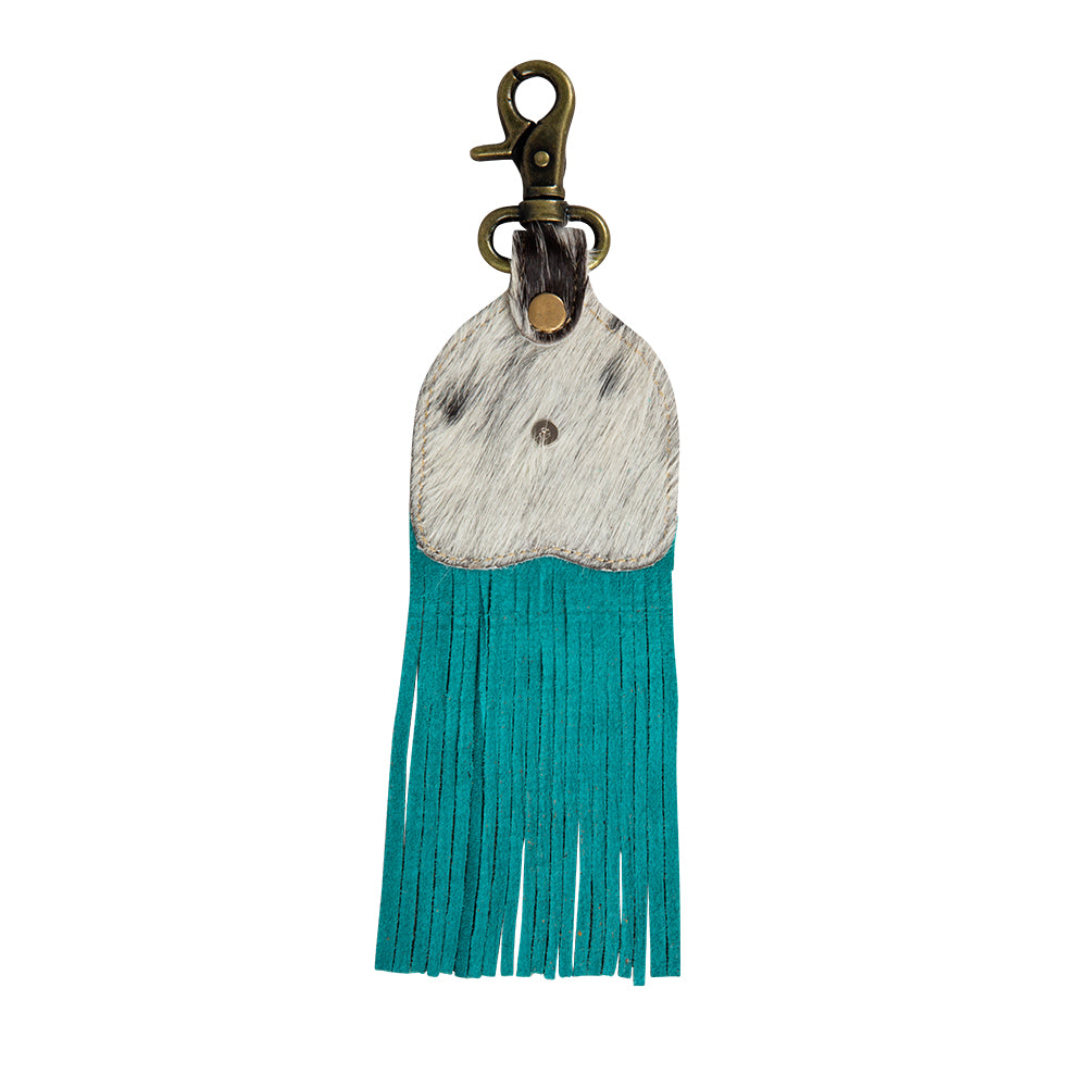 Running River Hairon Hide Fringed Key Fob - Myra USA