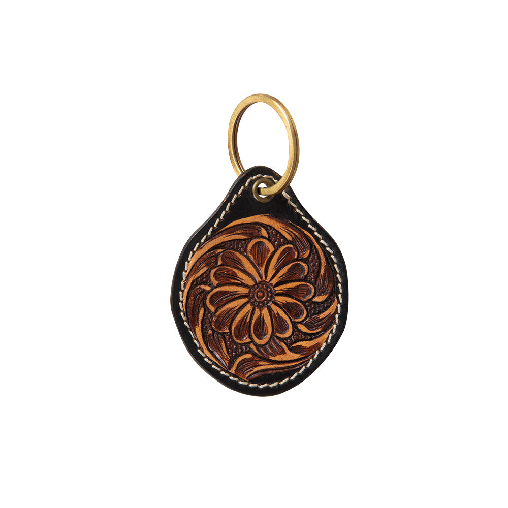 Classic Country Medallion  Hand-Tooled Key Fob - Myra USA