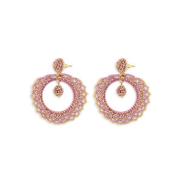 Lavender Fields Beaded Earrings - Myra USA