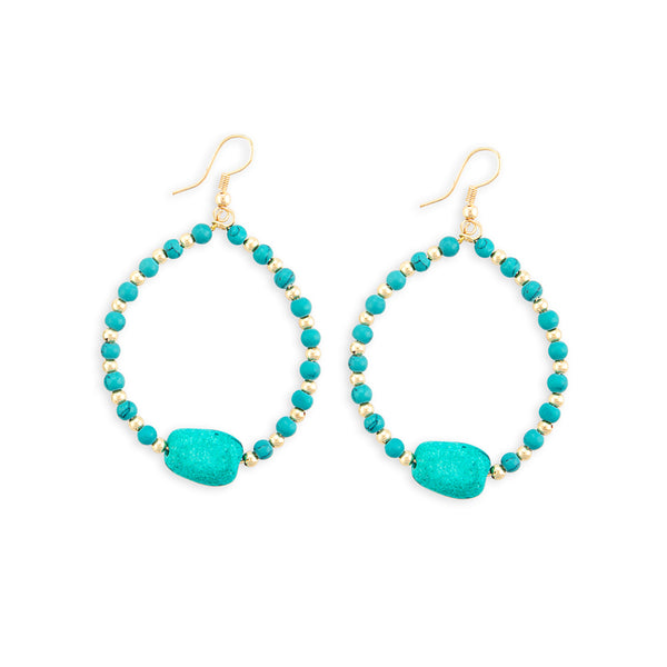 Turquoise Halo Earrings