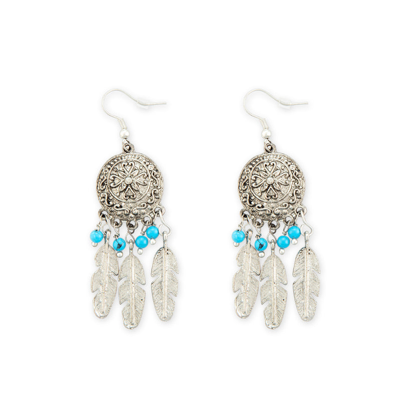 Wish Of Feathers Silver Earrings