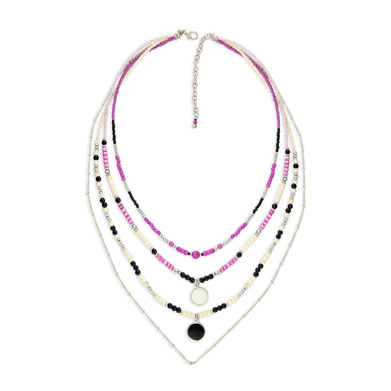 Merry Magenta Layered Necklace