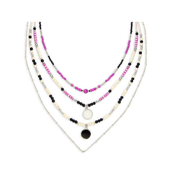 Merry Magenta Layered Necklace