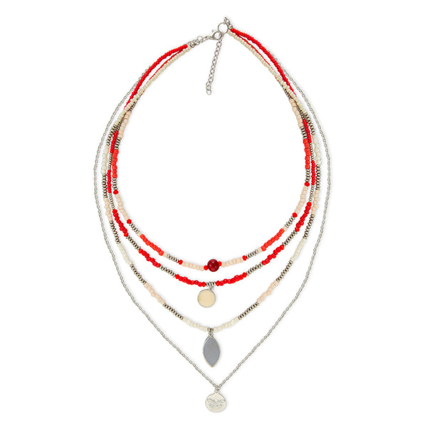 Red Delights & Dreams Tiered Necklace - Myra USA