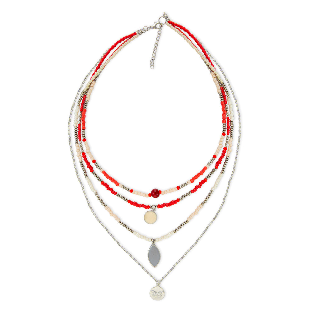 Red Delights & Dreams Tiered Necklace