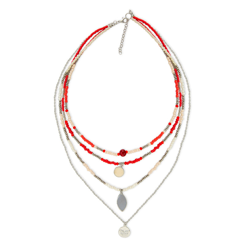 Red Delights & Dreams Tiered Necklace