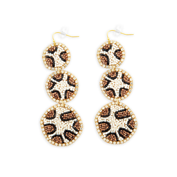 Crouching Leopard Beaded Earrings