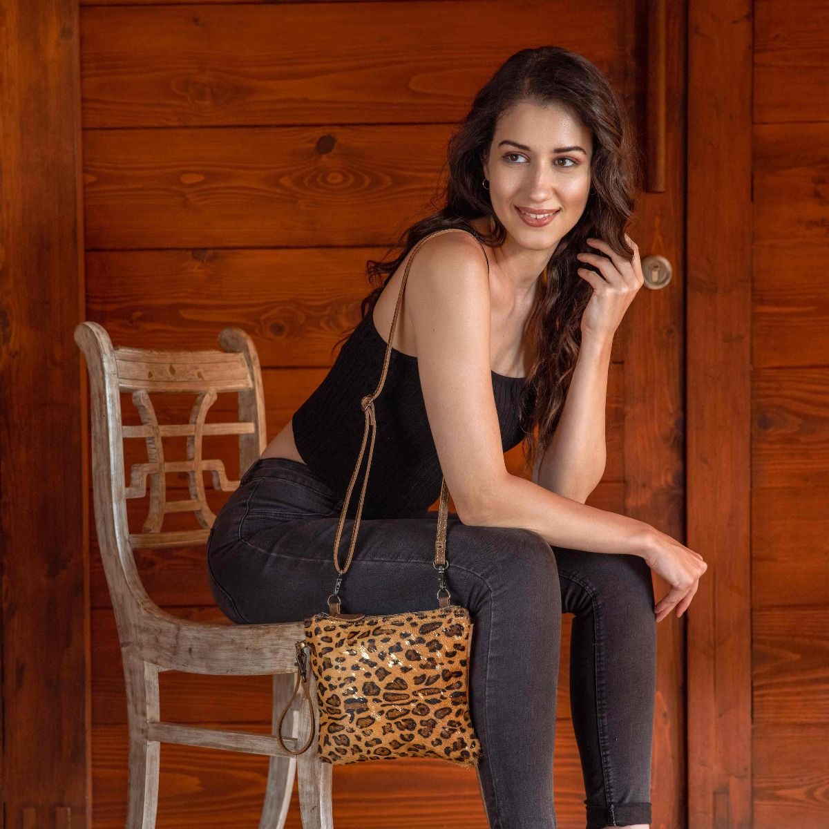 Freckled Leather & Hairon Bag - MyraUSA