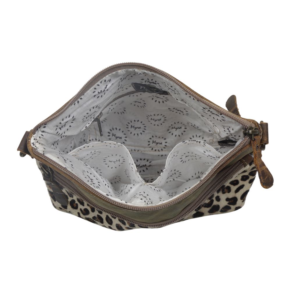 Myra Rosalinda Cross Stitched Hairon Leather Weekender Bag - Spacious Travel Tote with Stitch Trim and Durable Shoulder Straps