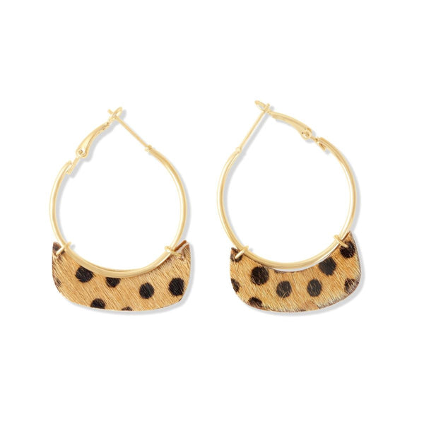 BEIGE POLKA EARRING