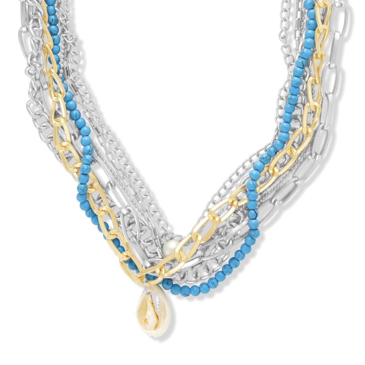 SILVER BLUNDER LAYERED NECKLACE - MyraUSA