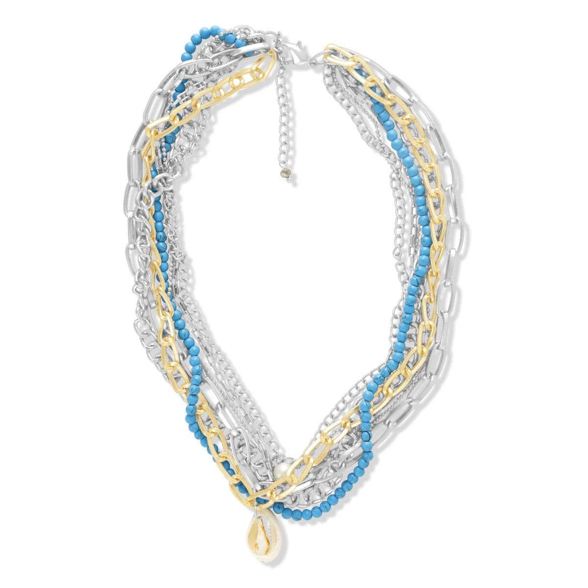 SILVER BLUNDER LAYERED NECKLACE - MyraUSA