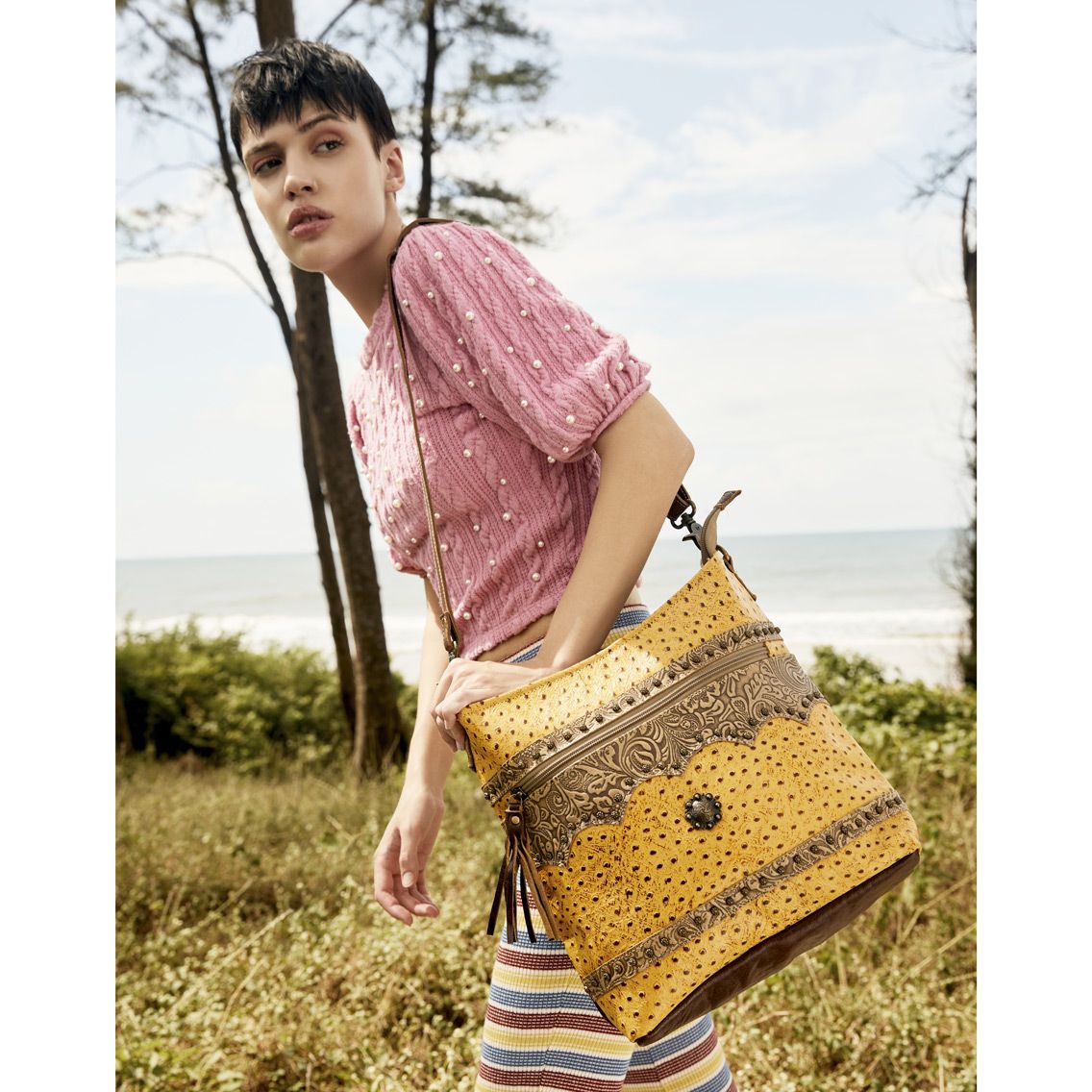 Gold Spell Leather & Hairon Bag - MyraUSA