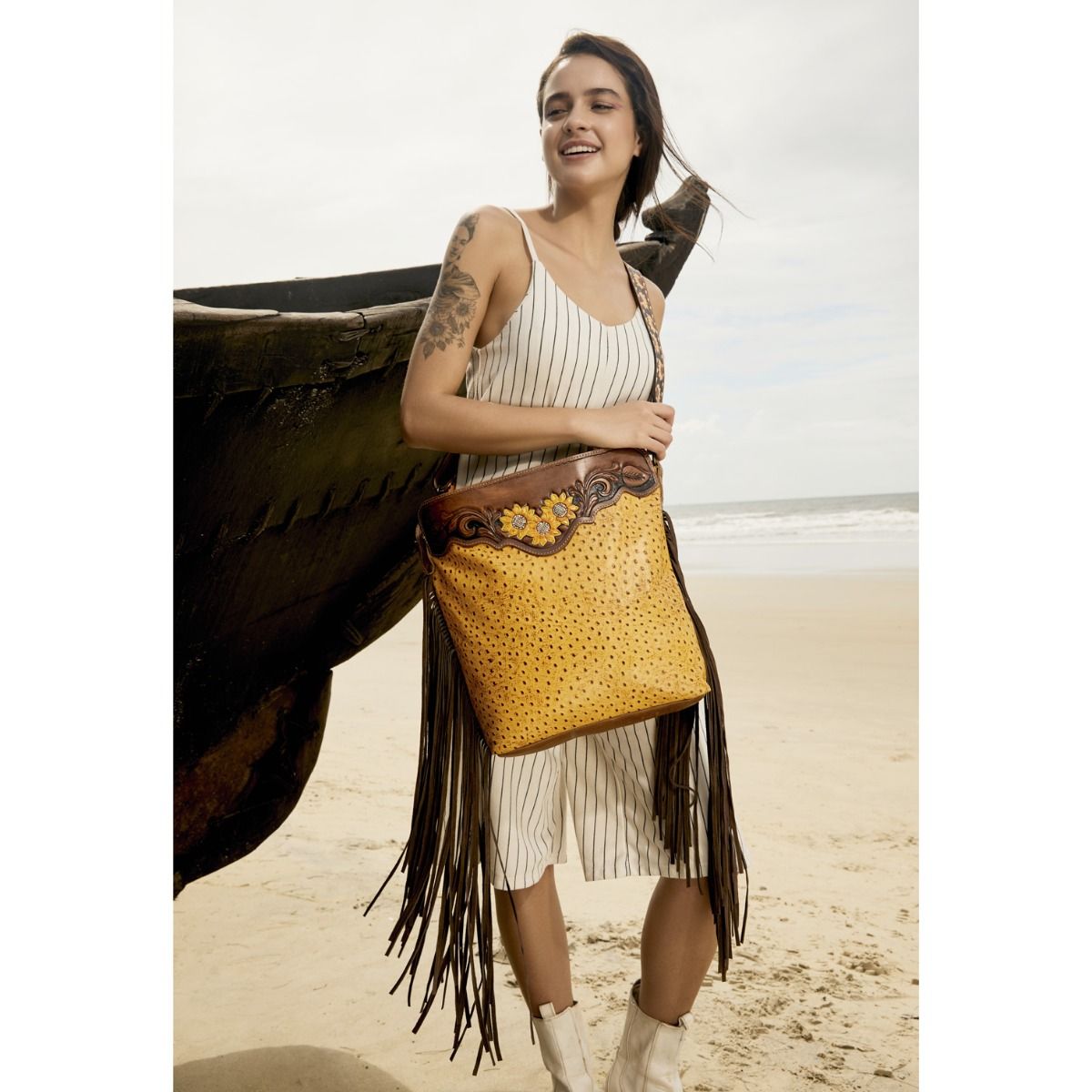Drops Of Sun Hand-Tooled Bag - MyraUSA