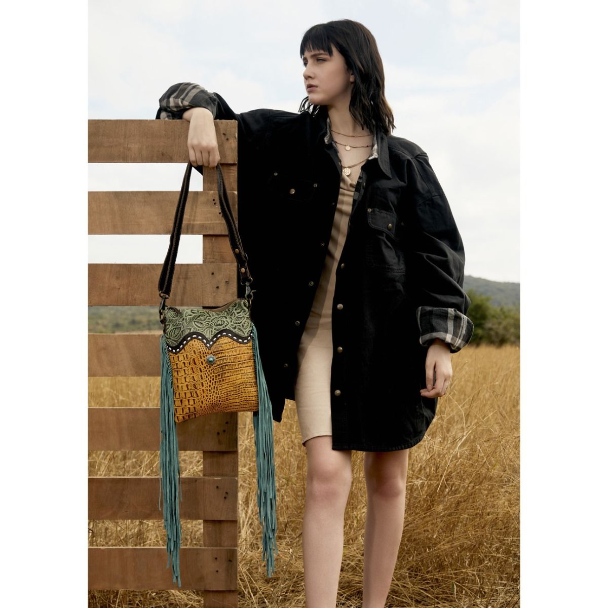 Tale'S Gem Leather & Hairon Bag - MyraUSA