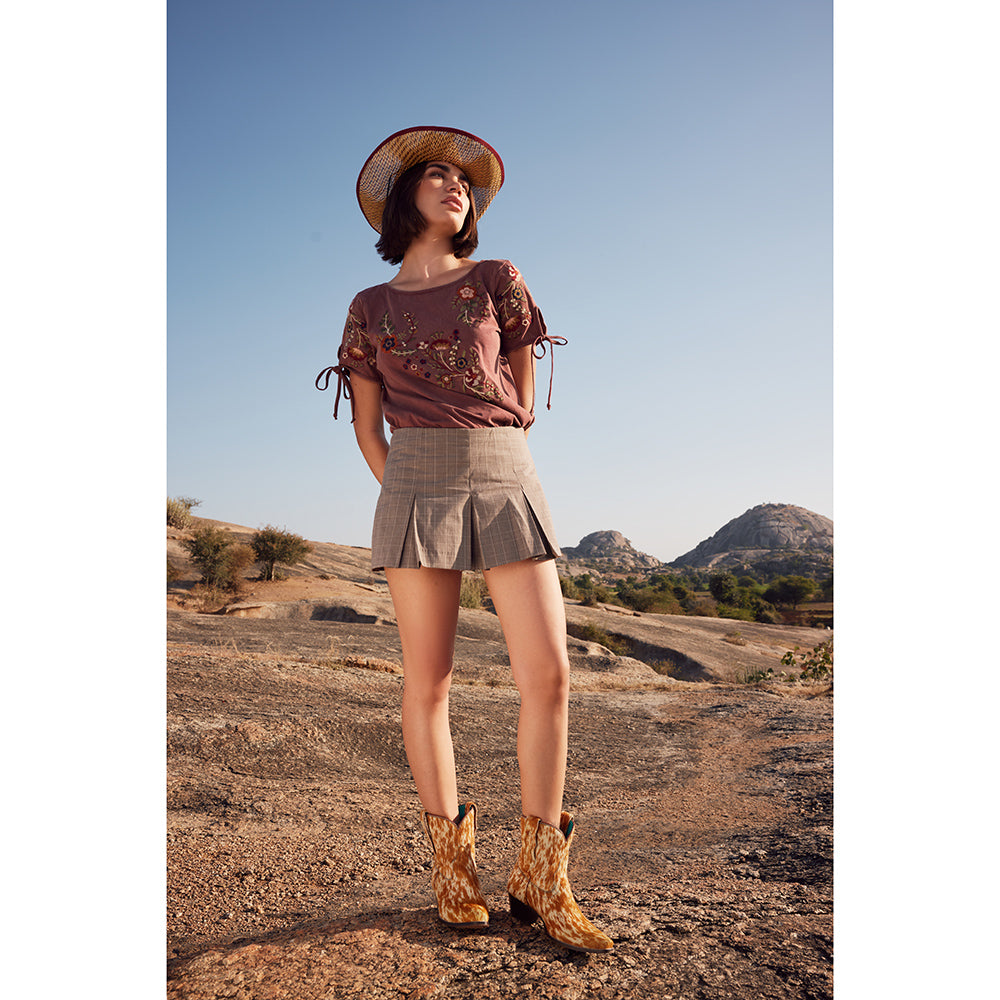 Cowdie Western Hairon Leather Booties - MyraUSA